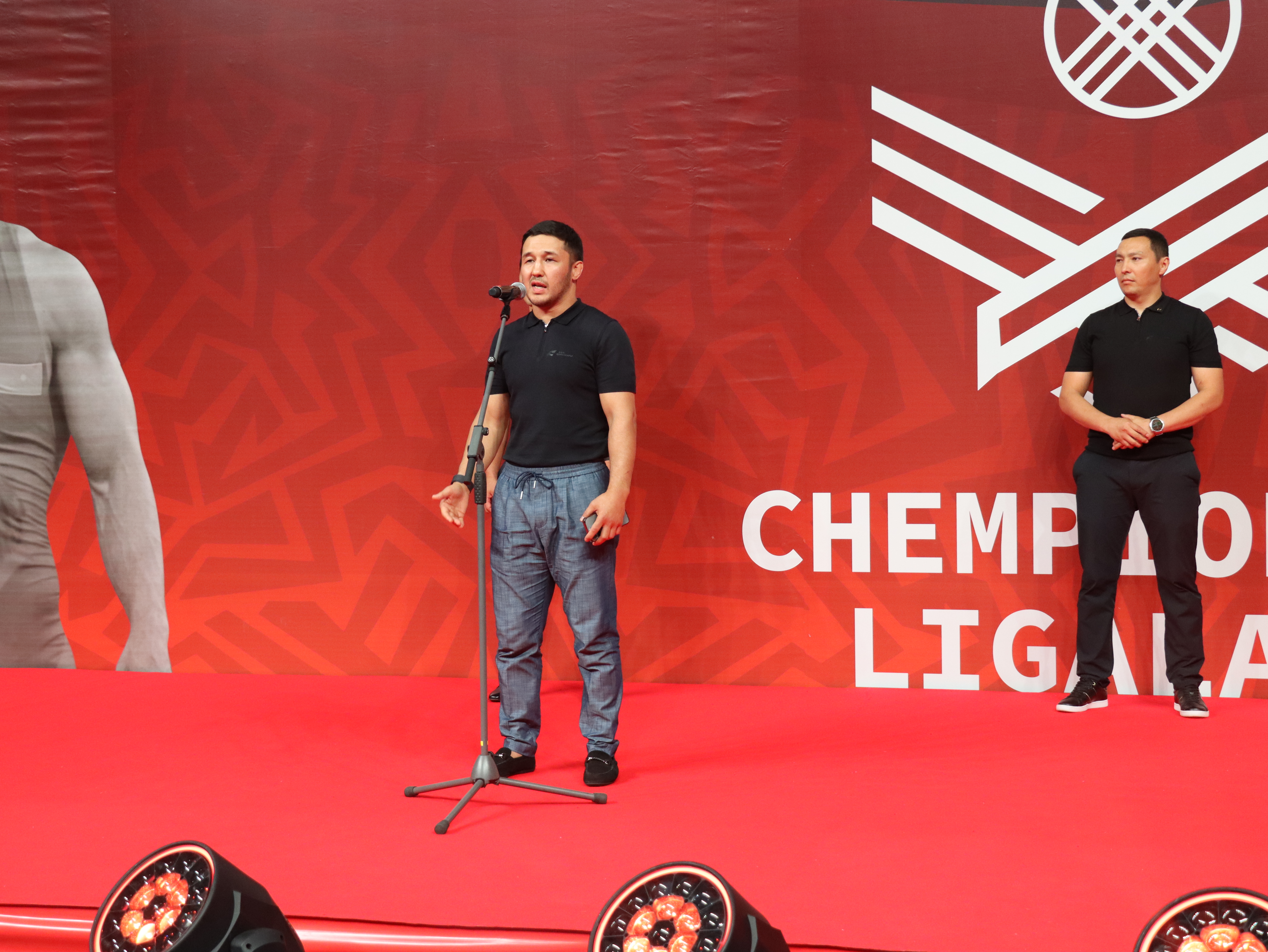 Wrestling competitions “CHEMPIONDAR LIGALARY” are held at the Martial Arts Palace named after Zhaksylyk Ushkempirov